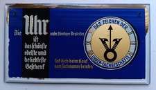 Uhrenwerbeschild, Glas,